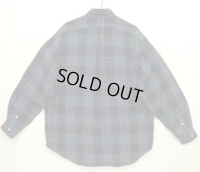 画像3: 90'S RALPH LAUREN レーヨン100% フラップ付きポケット 長袖 シャツ チェック柄 (VINTAGE)