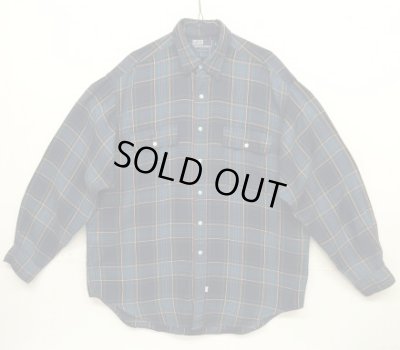 画像1: 90'S RALPH LAUREN レーヨン100% フラップ付きポケット 長袖 シャツ チェック柄 (VINTAGE)