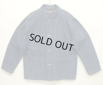 画像1: 90'S RALPH LAUREN "POLO SPORT" レザータグ デニム カバーオール インディゴ (VINTAGE)