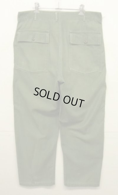 画像4: 60'S アメリカ軍 US ARMY "OG107" コットンサテン ベイカーパンツ W36L33 (VINTAGE)