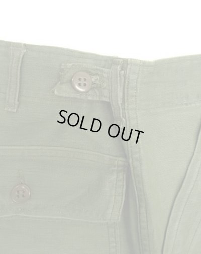 画像6: 60'S アメリカ軍 US ARMY "OG107" 初期モデル コットンサテン 平ボタン ベイカーパンツ M (VINTAGE)