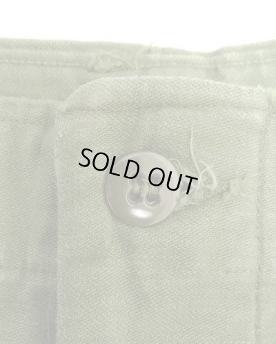 画像4: 60'S アメリカ軍 US ARMY "OG107" 初期モデル コットンサテン 平ボタン ベイカーパンツ L (VINTAGE)