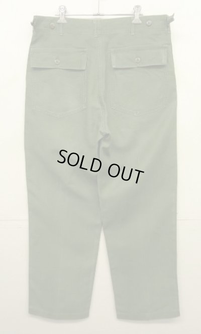 画像5: 60'S アメリカ軍 US ARMY "OG107" 初期モデル コットンサテン 平ボタン ベイカーパンツ M (VINTAGE)