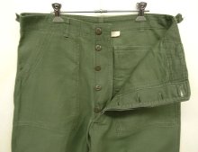 他の写真1: 60'S アメリカ軍 US ARMY "OG107" 初期モデル コットンサテン 平ボタン ベイカーパンツ M (VINTAGE)
