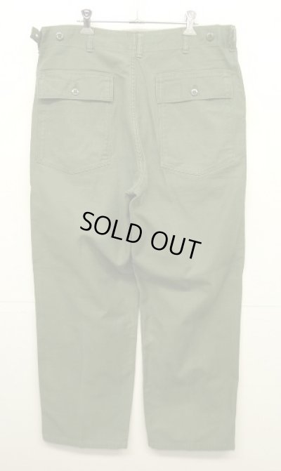 画像5: 60'S アメリカ軍 US ARMY "OG107" 初期モデル コットンサテン 平ボタン ベイカーパンツ L (VINTAGE)