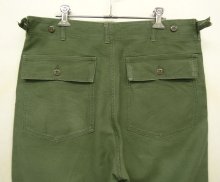 他の写真3: 60'S アメリカ軍 US ARMY "OG107" 初期モデル コットンサテン 平ボタン ベイカーパンツ M (VINTAGE)