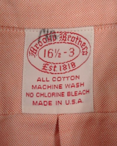 画像2: 80'S BROOKS BROTHERS オックスフォード BDシャツ ライトオレンジ USA製 (VINTAGE)