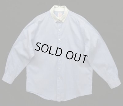 画像1: 90'S BROOKS BROTHERS "MAKERS" オックスフォード タブカラー クレリックシャツ ホワイト/ブルー USA製 (VINTAGE)