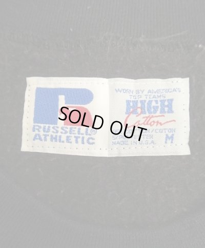 画像2: 90'S RUSSELL ATHLETIC "HIGH COTTON" 前Vガゼット付き クルーネック 半袖 スウェットシャツ ブラック USA製 (DEADSTOCK)