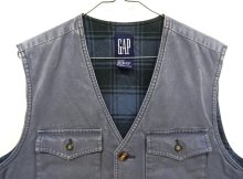他の写真1: 90'S GAP 旧タグ 裏地付き ダックベスト フェードネイビー (VINTAGE)