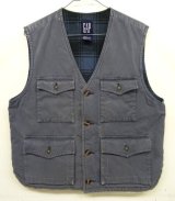 90'S GAP 旧タグ 裏地付き ダックベスト フェードネイビー (VINTAGE)