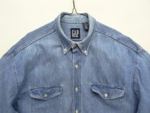 他の写真1: 90'S GAP 旧タグ デニム 長袖 BDシャツ インディゴ USA製 (VINTAGE)