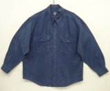 90'S GAP 旧タグ 長袖 リネンシャツ インディゴ (VINTAGE)