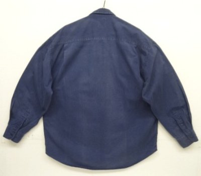 画像3: 90'S GAP 旧タグ ツイル 長袖 ワークシャツ ネイビー (VINTAGE)