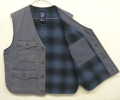 画像3: 90'S GAP 旧タグ 裏地付き ダックベスト フェードネイビー (VINTAGE)