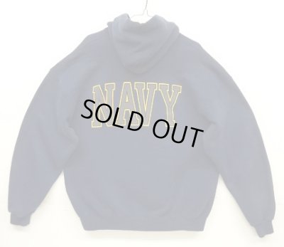 画像4: アメリカ軍 US NAVY 両面リフレクタープリント プルオーバー スウェットパーカー ネイビー USA製 (VINTAGE)