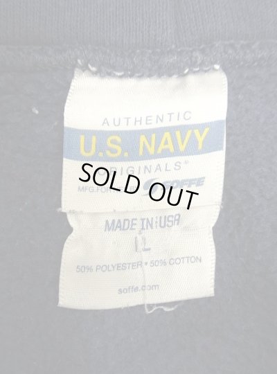 画像2: アメリカ軍 US NAVY 両面リフレクタープリント プルオーバー スウェットパーカー ネイビー USA製 (VINTAGE)