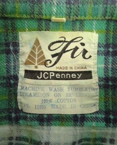 画像2: 70'S JC PENNEY プリントフランネル ワークシャツ チェック柄 (VINTAGE)