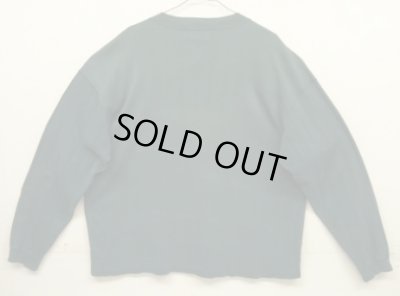 画像4: 90'S EDDIE BAUER 黒タグ シングルステッチ 針抜きリブ 猫目ボタン ヘンリーネック 長袖 Tシャツ ダークグリーン USA製 (VINTAGE)