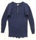 画像1: 80'S OAKTON LTD ヘンリーネック サーマル 長袖 Tシャツ ネイビー USA製 (VINTAGE) (1)