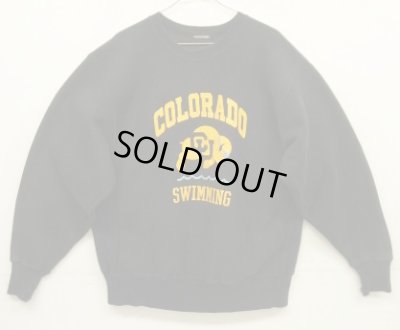 画像1: 90'S UNKNOWN クルーネック ヘビーウエイト スウェットシャツ ブラック (VINTAGE)