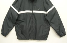 他の写真2: 00'S NIKE 胸ロゴ 裏地メッシュ  ライン入り ナイロンジャケット チャコール/ホワイト  (VINTAGE)