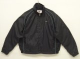 90'S NIKE 胸ロゴ 裏地メッシュ  ライン入り ナイロンジャケット ブラック/チャコール  (VINTAGE)