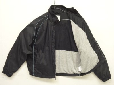 画像4: 90'S NIKE 胸ロゴ 裏地メッシュ  ライン入り ナイロンジャケット ブラック/チャコール  (VINTAGE)