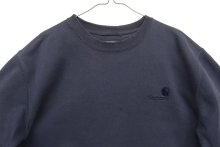 他の写真1: CARHARTT 同色ロゴ ヘビーウエイト クルーネック スウェットシャツ ネイビー (VINTAGE)