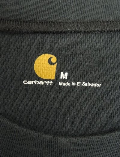 画像2: CARHARTT "FORCE" 裾ロゴ サーマル 長袖 Tシャツ ブラック (VINTAGE)