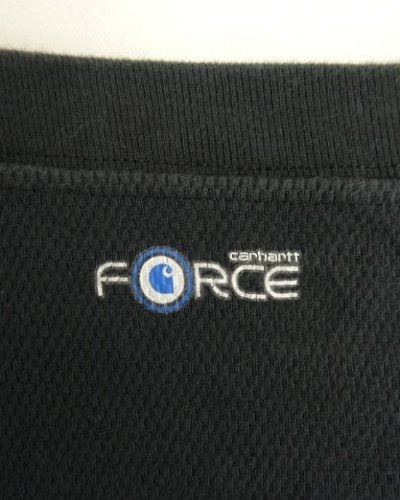 画像5: CARHARTT "FORCE" 裾ロゴ サーマル 長袖 Tシャツ ブラック (VINTAGE)