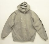 CARHARTT 袖プリント スウェット パーカー ヘザーグレー (VINTAGE)