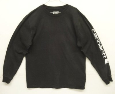 画像1: CARHARTT 袖プリント 長袖 Tシャツ ブラック (VINTAGE)