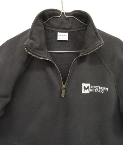 画像3: CARHARTT "NORTHERN METALIC" アメリカ企業物 ハーフジップ スウェットシャツ ブラック (VINTAGE)