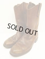 80'S RED WING "プリント羽タグ" レザー ペコスブーツ ブラウン USA製 (VINTAGE)