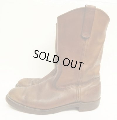 画像3: 80'S RED WING "プリント羽タグ" レザー ペコスブーツ ブラウン USA製 (VINTAGE)