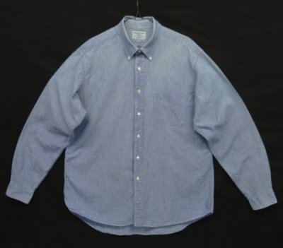 画像1: 80'S ABERCROMBIE & FITCH コットン100% シャンブレー BDシャツ ブルー (VINTAGE)