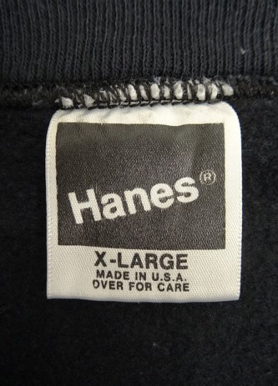 画像2: 90'S HANES ラグランスリーブ クルーネック スウェットシャツ ブラック USA製 (VINTAGE)