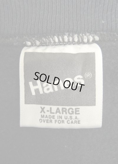 画像2: 90'S HANES ラグランスリーブ クルーネック スウェットシャツ ブラック USA製 (VINTAGE)