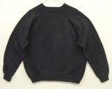 90'S HANES ラグランスリーブ クルーネック スウェットシャツ ブラック USA製 (VINTAGE)