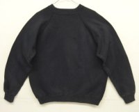 90'S HANES ラグランスリーブ クルーネック スウェットシャツ ブラック USA製 (VINTAGE)