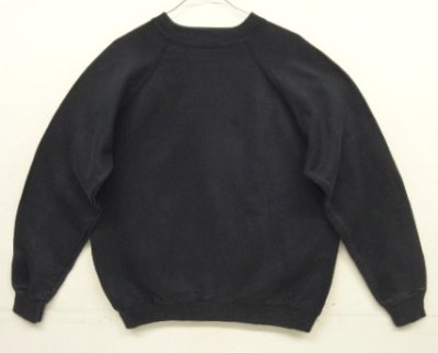 画像1: 90'S HANES ラグランスリーブ クルーネック スウェットシャツ ブラック USA製 (VINTAGE)