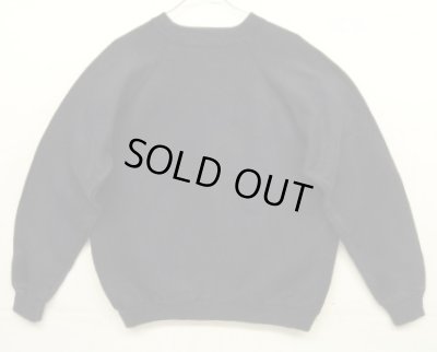 画像1: 90'S HANES ラグランスリーブ クルーネック スウェットシャツ ブラック USA製 (VINTAGE)