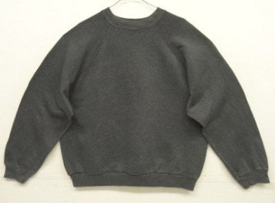 画像1: 90'S TULTEX ラグランスリーブ クルーネック スウェットシャツ チャコール USA製 (VINTAGE)