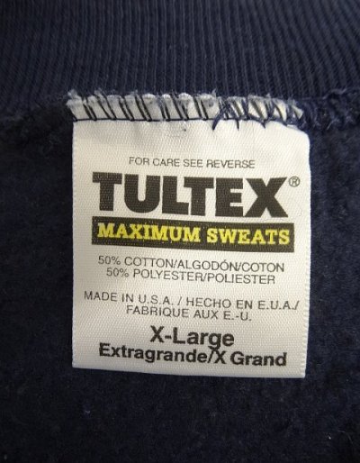 画像2: 90'S TULTEX ラグランスリーブ クルーネック スウェットシャツ ネイビー USA製 (VINTAGE)