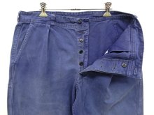他の写真1: 60'S フランス軍 ワンプリーツ ワークパンツ ブルー (VINTAGE)