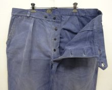 他の写真1: 50'S フレンチワーク ワンプリーツ キャンバス ワークパンツ フェードブルー フランス製 (VINTAGE)