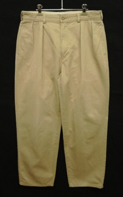 画像1: 90'S RALPH LAUREN "ANDREW PANT" ツープリーツ チノパンツ ベージュ (VINTAGE)