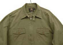 他の写真1: 90'S RRL 初期 三ツ星タグ チンスト＆マチ付き ハーフジップ ワークシャツ カーキ (VINTAGE)