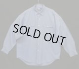 90'S RALPH LAUREN "BENFORD" シルク/コットン 長袖シャツ ブルー (VINTAGE)